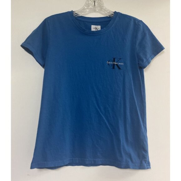 Calvin Klein Jeans Logo Crewneck T-Shirt Blue Tee Women's Size XS - Picture 1 of 4